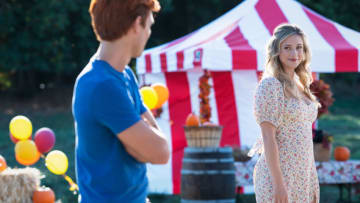 Riverdale -- “Chapter Ninety-Six: Welcome to Rivervale” -- Image Number: RVD601a_0427r -- Pictured (L - R): KJ Apa as Archie Andrews and Lili Reinhart as Betty Cooper -- Photo: Kailey Schwerman/The CW -- © 2021 The CW Network, LLC. All rights reserved.