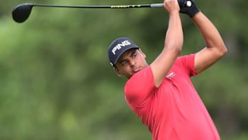 WHITE SULPHUR SPRINGS, WV - JULY 06: Sebastian Munoz of Colombia tees off the 11th hole during round one of The Greenbrier Classic held at the Old White TPC on July 6, 2017 in White Sulphur Springs, West Virginia. (Photo by Jared C. Tilton/Getty Images)