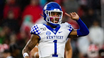 ATHENS, GA - OCTOBER 19: Lynn Bowden Jr. #1 of the Kentucky Wildcats gestures during a game against the Georgia Bulldogs at Sanford Stadium on October 19, 2019 in Athens, Georgia. (Photo by Carmen Mandato/Getty Images)