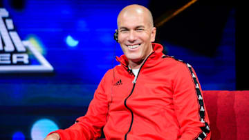 BEIJING, CHINA - NOVEMBER 29: Zinedine Zidane of France smiles in CHANEL 5 of China Center Television in the recording of TV programs on November 29, 2018 in Beijing, China. (Photo by DI YIN/Getty Images)