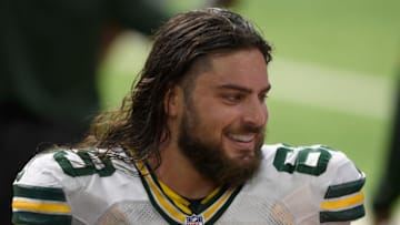 MINNEAPOLIS, MINNESOTA - SEPTEMBER 13: David Bakhtiari #69 of the Green Bay Packers looks on during the fourth quarter of the game at U.S. Bank Stadium on September 13, 2020 in Minneapolis, Minnesota. The Packers defeated the Vikings 43-34. (Photo by Hannah Foslien/Getty Images)