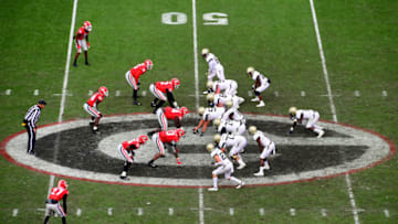 ATHENS, GA - NOVEMBER 24: TaQuon Marshall #16 of the Georgia Tech Yellow Jackets lines up for a play against the Georgia Bulldogs on November 24, 2018 at Sanford Stadium in Athens, Georgia. (Photo by Scott Cunningham/Getty Images)