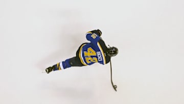 May 17, 2016; St. Louis, MO, USA; St. Louis Blues center David Backes (42) against the San Jose Sharks in game two of the Western Conference Final of the 2016 Stanley Cup Playoff at Scottrade Center. The Sharks won 4-0. Mandatory Credit: Aaron Doster-USA TODAY Sports