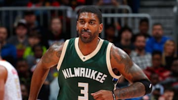 ATLANTA, GA - FEBRUARY 20: O.J. Mayo #3 of the Milwaukee Bucks reacts after a basket against the Atlanta Hawks at Philips Arena on February 20, 2016 in Atlanta, Georgia. NOTE TO USER User expressly acknowledges and agrees that, by downloading and or using this photograph, user is consenting to the terms and conditions of the Getty Images License Agreement. (Photo by Kevin C. Cox/Getty Images)