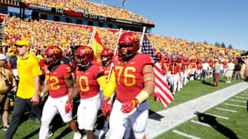 AMES, IA - SEPTEMBER 22: The Iowa State Cyclones take the field before game action against the Akron Zips at Jack Trice Stadium on September 22, 2018 in Ames, Iowa. The Iowa State Cyclones won 26-13 over the Akron Zips. (Photo by David K Purdy/Getty Images)