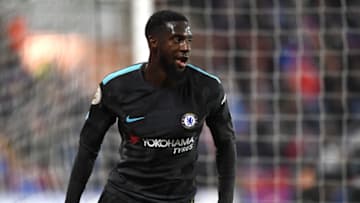 HUDDERSFIELD, ENGLAND - DECEMBER 12: Tiemoue Bakayoko of Chelsea celebrates after scoring his sides first goal during the Premier League match between Huddersfield Town and Chelsea at John Smith's Stadium on December 12, 2017 in Huddersfield, England. (Photo by Gareth Copley/Getty Images)