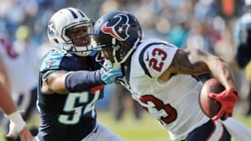 Houston Texans' running back Arian Foster scored his second touchdown of the game to give the Texans a 20-3 lead over the Tennessee Titans Mandatory Credit: Jim Brown-USA TODAY Sports