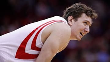 Nov 23, 2013; Houston, TX, USA; Houston Rockets center Omer Asik (3) during the fourth quarter at Toyota Center. Mandatory Credit: Andrew Richardson-USA TODAY Sports