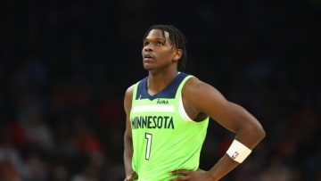 Minnesota Timberwolves forward Anthony Edwards will join Jaden McDaniels at the Rising Stars event during NBA All-Star Weekend. Mandatory Credit: Mark J. Rebilas-USA TODAY Sports