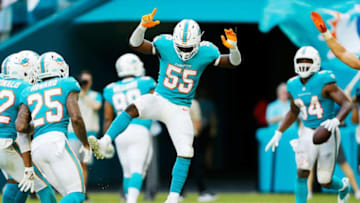 Jerome Baker #55 of the Miami Dolphins (Photo by Michael Reaves/Getty Images)