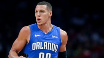 ATLANTA, GA - OCTOBER 26: Aaron Gordon #00 of the Orlando Magic dribbles the ball. (Photo by Carmen Mandato/Getty Images)
