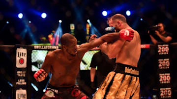 May 25, 2018; London, UK; Michael Page (red gloves) fights David Rickels (blue gloves) at SSE Arena. Mandatory Credit: Steve Flynn-USA TODAY Sports