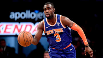 NEW YORK, NY - OCTOBER 03: Tim Hardaway Jr. #3 of the New York Knicks in action against the Brooklyn Nets during a preseason game at Barclays Center on October 3, 2018 in New York City. NOTE TO USER: User expressly acknowledges and agrees that, by downloading and or using this photograph, User is consenting to the terms and conditions of the Getty Images License Agreement. (Photo by Steven Ryan/Getty Images)