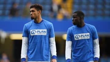 LONDON, ENGLAND - APRIL 01: Ruben Loftus-Cheek of Chelsea (L) looks on during the warm up prior to the Premier League match between Chelsea and Crystal Palace at Stamford Bridge on April 1, 2017 in London, England. (Photo by Mike Hewitt/Getty Images)