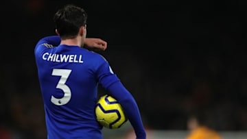 WOLVERHAMPTON, ENGLAND - FEBRUARY 14: Ben Chilwell of Leicester City during the Premier League match between Wolverhampton Wanderers and Leicester City at Molineux on February 14, 2020 in Wolverhampton, United Kingdom. (Photo by Matthew Ashton - AMA/Getty Images)