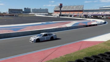 CONCORD, NC - OCTOBER 18: Jamie McMurray drives during testing for the Monster Energy NASCAR Cup Series at Charlotte Motor Speedway on October 18, 2017 in Concord, North Carolina. (Photo by Bob Leverone/Getty Images for NASCAR)