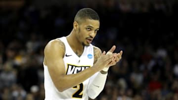 COLUMBIA, SOUTH CAROLINA - MARCH 22: Marcus Evans #2 of the Virginia Commonwealth Rams reacts against the UCF Knights in the first half during the first round of the 2019 NCAA Men's Basketball Tournament at Colonial Life Arena on March 22, 2019 in Columbia, South Carolina. (Photo by Streeter Lecka/Getty Images)