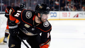 ANAHEIM, CA - MARCH 8: Adam Henrique #14 of the Anaheim Ducks skates during the game against the Montreal Canadiens on March 8, 2019 at Honda Center in Anaheim, California. (Photo by Debora Robinson/NHLI via Getty Images)