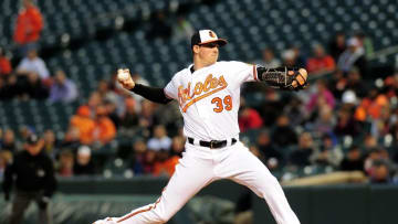 May 5, 2016; Baltimore, MD, USA; Baltimore Orioles pitcher Kevin Gausman (39) throws a pitch in the first inning against the New York Yankees at Oriole Park at Camden Yards. Mandatory Credit: Evan Habeeb-USA TODAY Sports