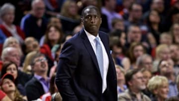 Jan 19, 2015; Portland, OR, USA; Sacramento Kings head coach Tyrone Corbin during the first quarter against the Portland Trail Blazers at the Moda Center. Mandatory Credit: Craig Mitchelldyer-USA TODAY Sports