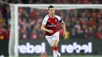 SYDNEY, AUSTRALIA - JULY 15: Laurent Koscielny of Arsenal controls the ball during the match between the Western Sydney Wanderers and Arsenal FC at ANZ Stadium on July 15, 2017 in Sydney, Australia. (Photo by Matt King/Getty Images)