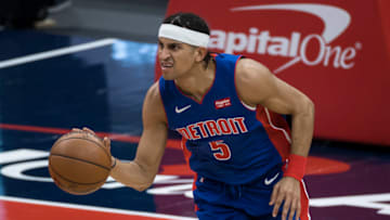 Frank Jackson #5 of the Detroit Pistons . (Photo by Scott Taetsch/Getty Images)