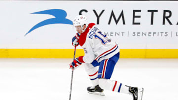BOSTON, MA - DECEMBER 01: Montreal Canadiens center Jesperi Kotkaniemi (15) skates up ice during a game between the Boston Bruins and the Montreal Canadiens on December 1, 2019, at TD Garden in Boston, Massachusetts. (Photo by Fred Kfoury III/Icon Sportswire via Getty Images)