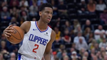 SALT LAKE CITY, UT - FEBRUARY 27: Shai Gilgeous-Alexander #2 of the LA Clippers controls the ball in a NBA game against the Utah Jazz at Vivint Smart Home Arena on February 27, 2019 in Salt Lake City, Utah. NOTE TO USER: User expressly acknowledges and agrees that, by downloading and or using this photograph, User is consenting to the terms and conditions of the Getty Images License Agreement. (Photo by Gene Sweeney Jr./Getty Images)