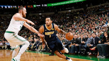 BOSTON, MA - DECEMBER 13: Trey Lyles #7 of the Denver Nuggets handles the ball against the Boston Celtics on December 13, 2017 at the TD Garden in Boston, Massachusetts. NOTE TO USER: User expressly acknowledges and agrees that, by downloading and or using this photograph, User is consenting to the terms and conditions of the Getty Images License Agreement. Mandatory Copyright Notice: Copyright 2017 NBAE (Photo by Brian Babineau/NBAE via Getty Images)