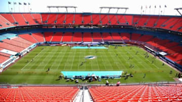 Aug 23, 2014; Miami Gardens, FL, USA; A general view of the Miami Dolphins stadium prior to the game against the Dallas Cowboys at Sun Life Stadium. Mandatory Credit: Brad Barr-USA TODAY Sports