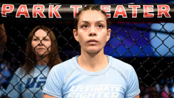 LAS VEGAS, NV - DECEMBER 01: Nicco Montano prepares to fight Roxanne Modafferi in their women's flyweight championship bout during the TUF Finale event inside Park Theater on December 01, 2017 in Las Vegas, Nevada. (Photo by Jeff Bottari/Zuffa LLC/Zuffa LLC via Getty Images)