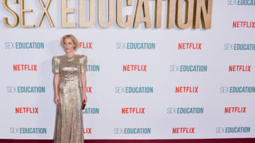LONDON, ENGLAND - JANUARY 08: Gillian Anderson attends the "Sex Education" Season 2 World Premiere at Genesis Cinema on January 08, 2020 in London, England. (Photo by Jeff Spicer/Getty Images)