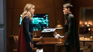Melissa Benoist as Kara/Supergirl and Ruby Rose as Kate Kane/Batwoman