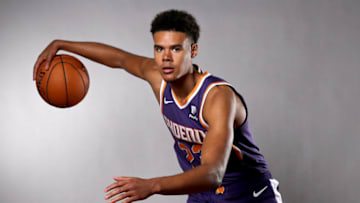 MADISON, NEW JERSEY - AUGUST 11: Cameron Johnson of the Phoenix Suns poses for a portrait during the 2019 NBA Rookie Photo Shoot on August 11, 2019 at the Ferguson Recreation Center in Madison, New Jersey. (Photo by Elsa/Getty Images)