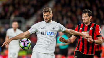 BOURNEMOUTH, ENGLAND - MARCH 18: Fernando Llorente of Swansea City in action during the Premier League match between AFC Bournemouth and Swansea City at Vitality Stadium on March 18, 2017 in Bournemouth, England.(Photo by Athena Pictures/Getty Images)