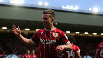 BRISTOL, ENGLAND - DECEMBER 16: Joe Bryan of Bristol City(C) celebrates after scoring his sides second goal during the Sky Bet Championship match between Bristol City and Nottingham Forest at Ashton Gate on December 16, 2017 in Bristol, England. (Photo by Harry Trump/Getty Images)