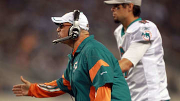 ARLINGTON, TX - NOVEMBER 24: Head coach Tony Sparano of the Miami Dolphins during the Thanksgiving Day game at Cowboys Stadium on November 24, 2011 in Arlington, Texas. (Photo by Ronald Martinez/Getty Images)