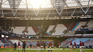 West Ham training. (Photo by JUSTIN SETTERFIELD/POOL/AFP via Getty Images)