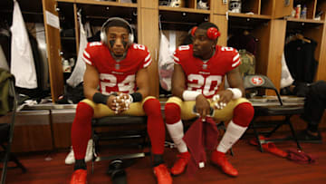K'Waun Williams #24 and Jimmie Ward #20 of the San Francisco 49ers (Photo by Michael Zagaris/San Francisco 49ers/Getty Images)