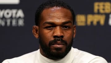 LAS VEGAS, NEVADA - DECEMBER 13: UFC light heavyweight champion Jon Jones interacts with media during the UFC 247 press conference at T-Mobile Arena on December 13, 2019 in Las Vegas, Nevada. (Photo by Jeff Bottari/Zuffa LLC)
