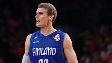OKINAWA, JAPAN - AUGUST 27: Lauri Markkanen #23 of Finland looks on during the FIBA Basketball World Cup Group E game between Japan and Finland at Okinawa Arena on August 27, 2023 in Okinawa, Japan. (Photo by Takashi Aoyama/Getty Images)