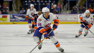 BRIDGEPORT, CT - DECEMBER 5: Josh Ho-Sang #26 of the Bridgeport Sound Tigers looks to pass during a game against the Hartford Wolf Pack at the Webster Bank Arena on December 5, 2018 in Bridgeport, Connecticut. (Photo by Gregory Vasil/Getty Images)
