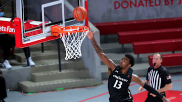 Tari Eason puts up a lay up during the second half against Houston. Getty Images.