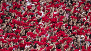 ATHENS, GA - NOVEMBER 5: Georgia fans cheer their team on during a game between Tennessee Volunteers and Georgia Bulldogs at Sanford Stadium on November 5, 2022 in Athens, Georgia. (Photo by Steve Limentani/ISI Photos/Getty Images)
