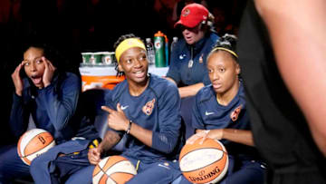 INDIANAPOLIS, IN - JULY 12: Erica Wheeler #17 of the Indiana Fever seen prior to the game against the Los Angeles Sparks on July 12, 2019 at the Bankers Life Fieldhouse in Indianapolis, Indiana. NOTE TO USER: User expressly acknowledges and agrees that, by downloading and or using this photograph, User is consenting to the terms and conditions of the Getty Images License Agreement. Mandatory Copyright Notice: Copyright 2019 NBAE (Photo by Ron Hoskins/NBAE via Getty Images)