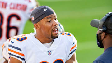 NASHVILLE, TENNESSEE - NOVEMBER 08: Kyle Fuller #23 of the Chicago Bears on the sidelines during a game against the Tennessee Titans at Nissan Stadium on November 08, 2020 in Nashville, Tennessee. The Titans defeated the Bears 24-17. (Photo by Wesley Hitt/Getty Images)