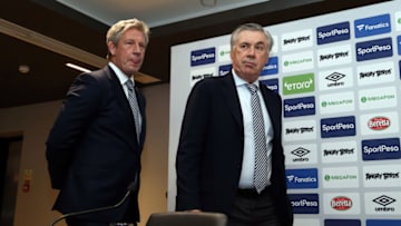 LIVERPOOL, ENGLAND - DECEMBER 23: Everton unveil new manager Carlo Ancelotti at Goodison Park on December 23, 2019 in Liverpool, England. (Photo by Jan Kruger/Getty Images)