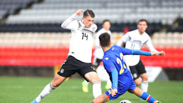 Lazar Samardzic, Germany and Joan Torres, Andorra. (Photo by Ian MacNicol/Getty Images for DFB)