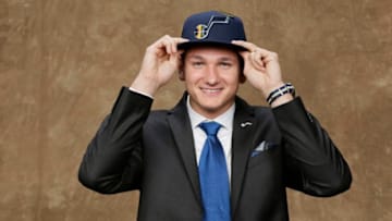 BROOKLYN, NY - JUNE 21: Grayson Allen poses for a portrait after being drafted by the Utah Jazz during the 2018 NBA Draft on June 21, 2018 at Barclays Center in Brooklyn, New York. Copyright 2018 NBAE (Photo by Steve Freeman/NBAE via Getty Images)