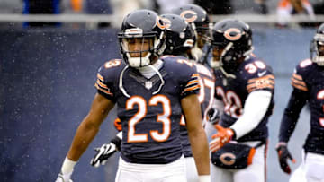 Jan 3, 2016; Chicago, IL, USA; Chicago Bears cornerback Kyle Fuller (23) warms up before the Chicago Bears game against the Detroit Lions at Soldier Field. Mandatory Credit: Matt Marton-USA TODAY Sports